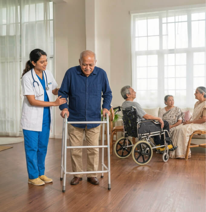 Patient with caregiver